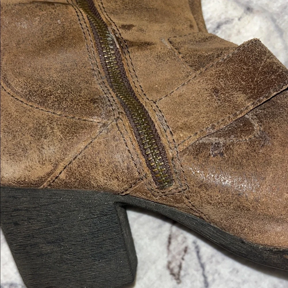 Suede leather mid calf riding boots Born Shaylee - Picture 7 of 10